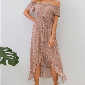 NWT Simplee Button Front Belted Floral Dress, Sz S